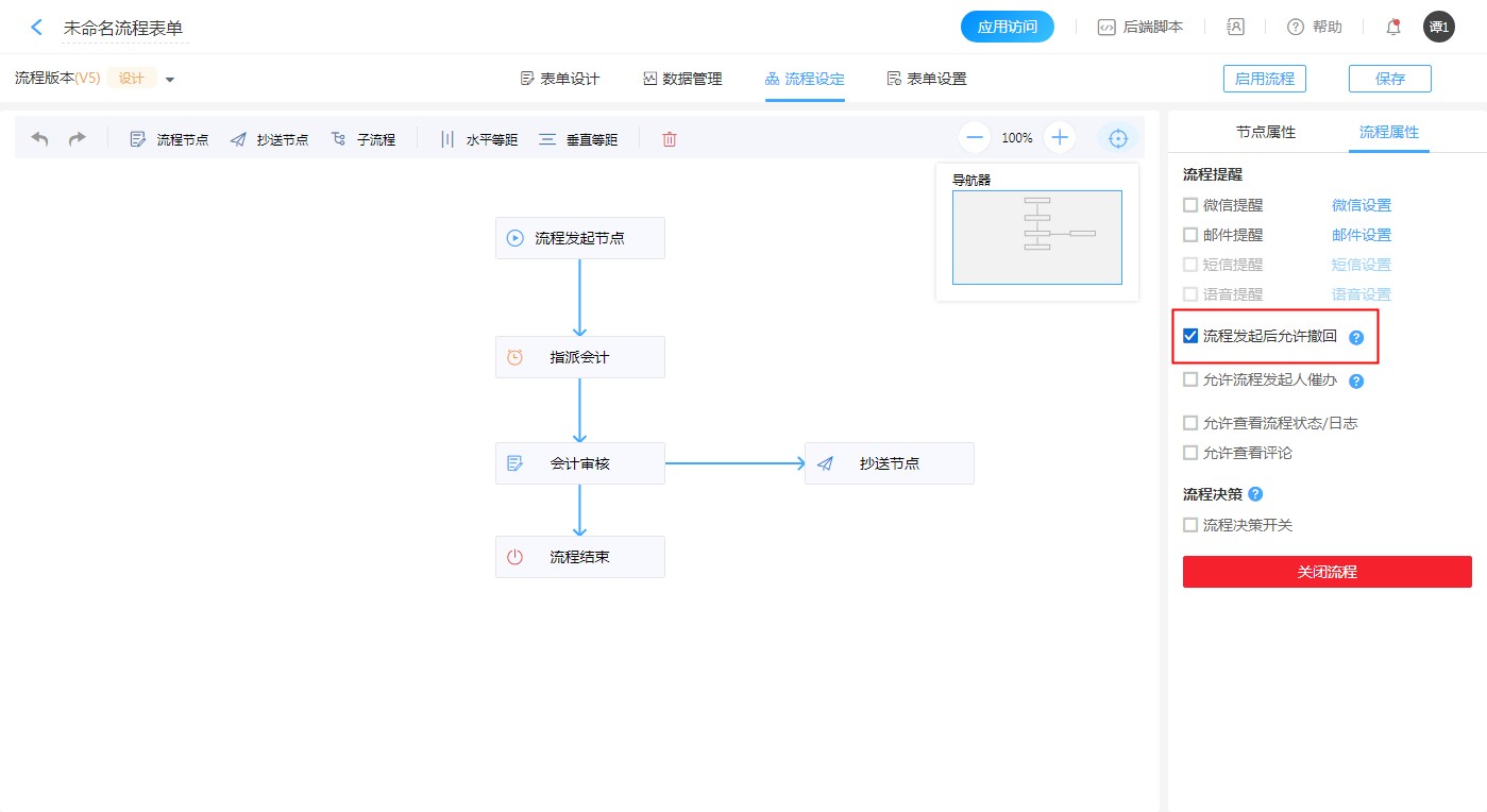 流程撤回